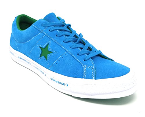 Converse One Star OX Premium Suede Fashion Sneaker (6.5 D US, Hawiian Ocean/Jolly Green)