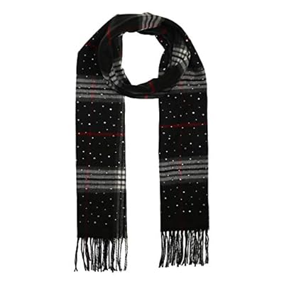 Accessories First Bedazzled Stud Plaid Scarf - Fashionable Womens Acrylic Woven Stud Scarf with Twisted Fringes Accessories First Bedazzled Stud Plaid Scarf - Fashionable Womens Acrylic Woven Stud Scarf with Twisted Fringes