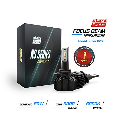 Stark N2S Series [Upgraded] 80W Headlight Conversion Kit - 9000LM - 6000K Crystal White - Bulb Size: 9012 (True 9012)