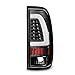 Xtune 1997-2003 F150, 1999-2007 F250/F350 Black Fiber-Optic-Light-Bar LED Tail Lights 2000 2001 2002 2003 Pair L+R