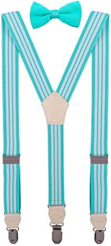 CEAJOO Men Boys Bow Tie and Suspenders Set Adjustable Y Back