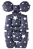 Baby Breathable 3D Air Mesh Organic Cotton Seat Pad Liner for Stroller & Car Seat Stardream Grey