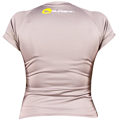 SUPreme Women's UV Shield - Short Sleeve Rash Guard Top, Smoke, 12 - Standup Paddleboarding, Swimming, & Water Sports