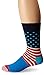 Happy Socks Men's Unisex Combed Cotton Crew - Blue Stripes and Dots, Navy/Red/White, 10-13 (Pack of 1)