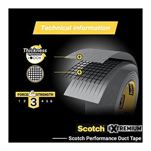 Scotch Universal Black Canvas Repair Tape - 1 Roll, 25 m x 48 mm - Indoor Use, Strong Adhesive, Strong and Waterproof