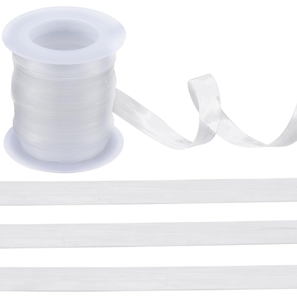 GORGECRAFT 20m Clear Elastic Strap 10mm Wide Transparent Elastic Tape Invisible Stretch Bra Strap Flexibility Clear Band for DIY Shoulder Bra Lingerie Dance Swimwear Sportswear Cloth Sewing Projects