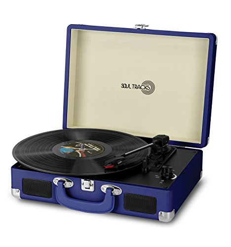 Photive SoulTracks Portable 3-Speed Turntable with built in 