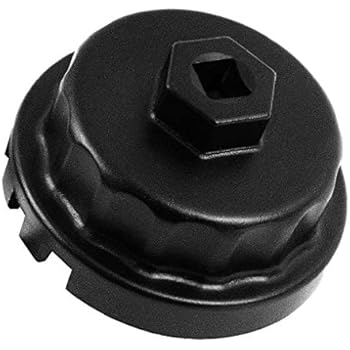 Heavy Duty Oil Filter Wrench for Toyota,Lexus,RAV4,Camry,Tundra,Highlander,Sienna and More-Cup Style Oil Filter Cap Removal Socket Tool for 2.5-5.7L Engine with 64mm Cartridge Style Oil Filter Housing