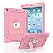 New iPad 9.7 inch 2017 Case, MAKEIT CASE Hybrid Heavy Duty Kickstand Shockproof Protective Case Cover with Stylus for 2017 Released New iPad 9.7 inch (Rose Gold)