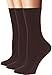 Flora&Fred Women's 3 Pair Pack Cotton Crew Socks Brown