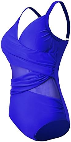 dhgfghkfydd Women's V Neck Bikini Set Push-up Padded Swimsuit Swimwear Medium Blue4XL(US 14-16)