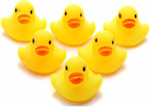 Hunulu Lot 1/5/10/20/100Pcs Yellow Baby Children Bath Toys Cute Rubber Squeaky Duck Ducky (100 pcs)