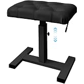 lumizone Height Adjustable Keyboard Bench Hydraulic Lifting Tufted | Piano Bench 19.3" x 12.2" PU Leather Seat Keyboard Chair Heavy Duty Piano Stool with High-Density Sponge Alloy Base