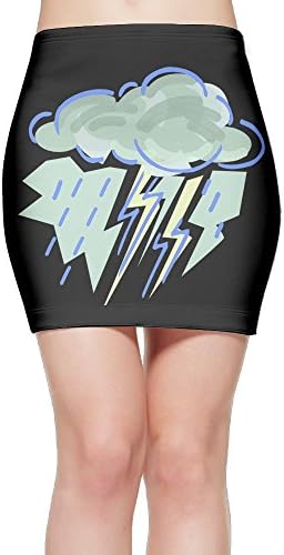 Hj21GFHJ Cloud Lightning Slim Tight Mini Skirt Ease To Comfort Stretchable Above Knee Pencil Skirt S