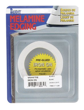 Band-It 38265 Real Wood Veneer Iron-On Edgebanding, White, 3/4" x 25'