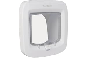 PetSafe Interior and Exterior Cat Door – Microchip 4-Way Locking Pet Door – for Cats up to 17 pounds