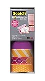 Scotch Expressions Washi Tape, Multi-Pack with Storage Box Stripes, Dots and Sunset, 4 Rolls (C317-4PK-STRP)