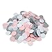 Mybbshower Pink Gray White Paper Confetti for Baby Girl Shower Birthday Table Decor 5000 Pieces