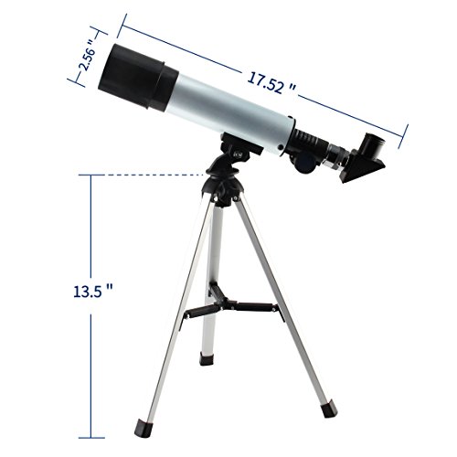Oumoda Telescope, Travel Scope, 90 X Refractor Telescope, Astronomy Telescope Tabletop Nature Exploration Gifts Toys for Kids, Adults Sky Star Gazing, Birds Watching - Thumbnail 5