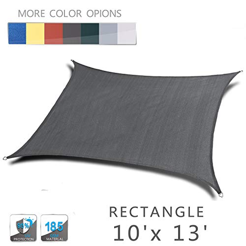 Love Story 10′ x 13′ Rectangle Charcoal UV Block Sun Shade Sail Perfect for Outdoor  ...