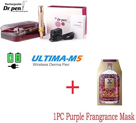Miss Ammy Electric Auto Rechargable Battery M5 Dr.Pen Golden /Rechargeable Wireless M7 Dr.Pen Pink Stamp Skin Care Facial Therapy Pen with JAYJUN Purple Fragrance Mask 1PC (Golden, Ultima M5 Dr.Pen)