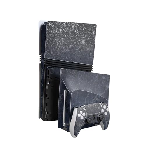 Skin Compatible with PlayStation 5 Pro Bundle + Disc Drive for PS5 - Dark Shimm…