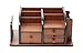 Executive Office Solutions Wooden Desk Organizer with 3 Drawers and Multiple Shelves/Racks for Office Supplies and Desk Accessories Cherry/Black (EOS-WO1)