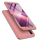 ISADENSER for Samsung Galaxy A9 2018 A9s 2018 Case Ultra Slim 2 in 1 Shockproof 360°Full Body Front Back Hard PC Plastic Anti-Scratch Cover Compatible with Galaxy A9 2018,2IN1 PC - Rose Gold