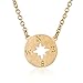 HUAN XUN Gold Compass Necklace Direction of Life & I'd Be Lost Without You, 16