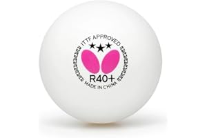 Butterfly R40+ Table Tennis Balls — 40mm White Ping Pong Ball — ITTF Certified Professional Table Tennis Ball — Poly Table Te