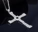 YUMILY Stainless Steel Masculine Mens Religious Cross Pendant Necklace With Silver Chain