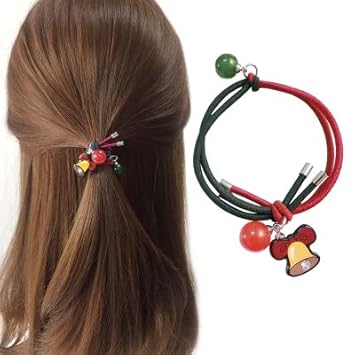 Amazon Com Christmas Santa Bell Hair Ties Hair Bands