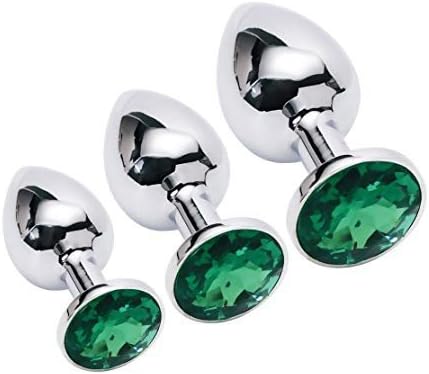 Aricoer 3PCS Relax Stainless Steel Jeweled Stimulation Toys for -Green