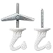 GoodtoU 10 Sets Ceiling Hooks Heavy Duty Swag Hook with Hardware for Hanging Plants Ceiling Installation Cavity Wall Fixing White