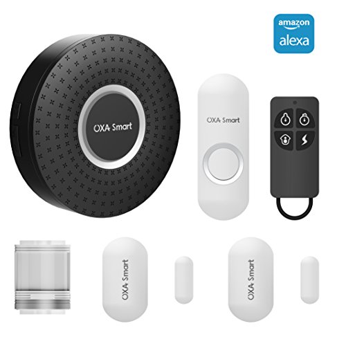 OXA Smart Wifi Home and Business Security Wireless Sensor Alarm system Door Bell DIY Kit with Sensors, Remote or Smartphone APPs Control, Works with Amazon Alexa