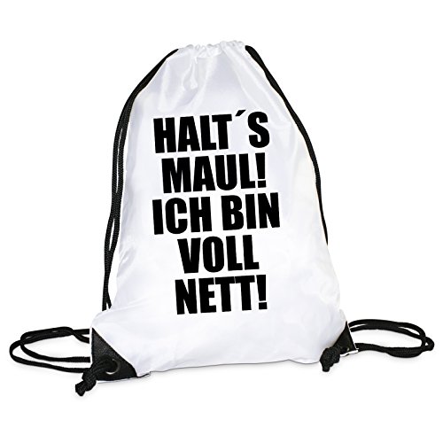 Lieblingsmensch Lieblingsmensch Turnbeutel Modell: VOLL Nett Sac à Cordon, 45 cm, Blanc (Weiß)