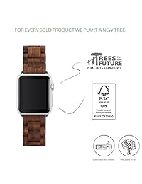 Woodcessories   EcoStrap   Correa para Apple Watch, diseño premium, correa para Apple Watch, hecha de madera real, 38 mm