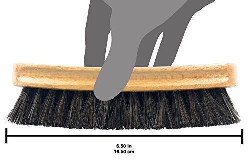 Cadillac Shoe Brush - Boot/Shoe Brush Cleaner - 100% Horsehair Shine Brush - Wood Finish Sneaker Cleaning Brush Scrubber