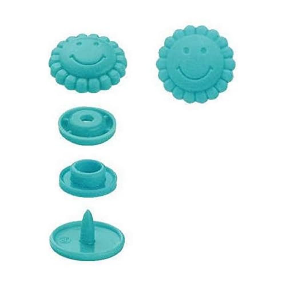 Prym Turquoise Flower Shape Non-Sew ColorSnaps 12.4mm Snap Fasteners (21pc), 12 x 7 x 2 cm