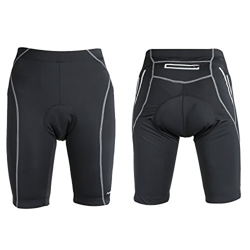 3D Padded Bike Shorts UPF50+ Mens Cycling Shorts Biking Bicycle Bike Pants Night Safe Cycling Tights Shorts Quick Dry Cycling Underwear Shorts (US Size - 2XL)
