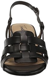 Trotters Women's Luna Heeled Sandal, Black, 11 Wide