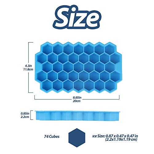 ISKM 74-Fach Eiswürfelform 2er Pack Eiswürfelformen Silikon Eiswuerfel Mit Deckel Ice Tray Ice Cube Kühl Aufbewahren… – Bild 3