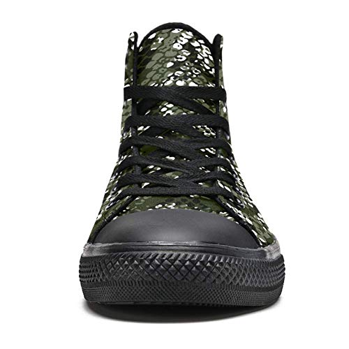 41BKKhhDkpL LORVIES - Zapatillas de deporte para hombre, diseño de piel de serpiente, color verde LORVIES - Zapatillas de deporte para hombre, diseño de piel de serpiente, color verde - Imagen 3