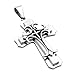 JUSNOVA Stainless Steel Cross Pendant Necklace for Men with 24 Inches Rope Chain Black