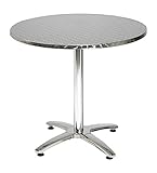 KFI Seating Outdoor/Indoor Round Pedestal Table X Base, Stainless Steel, Commercial Grade, 32-Inch