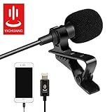 Microphone Professional for iPhone Grade Lavalier Lapel Omnidirectiona for lPhone Audio Video Recording Lavalier Condenser Microphone for iPhone X Xr Xs max 8 8plus 7 7plus 6 6s 6plus 5 / iPad（6M）