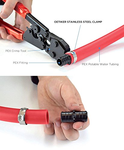 Pexflow OTCR0058-10 Oetiker Style Pinch Clamps Pex Cinch Rings, 5/8 INCH, Stainless Steel Pack of 10 - Thumbnail 2