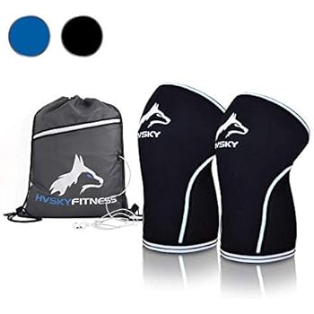 HVSKY Fitness Knee Sleeves for Weightlifting - Compression for Crossfit, Powerlifting, Squats - 7mm Lifting Sleeve Support (1 Pair), for Men & Women (Arctic White, Large)