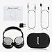 Hiearcool L1 Bluetooth Headphones - Active Noise Cancelling Headphones Over Ear Hi-Fi Stereo Deep Bass Wireless Headphones with Microphone, Airplane Adapter & Carrying Case for All 3.5 mm Jack Devices