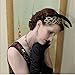 Flapper Headband 1920s Gatsby Leaf Beaded Women Hair Accessory for Costume Party (Black Gold)